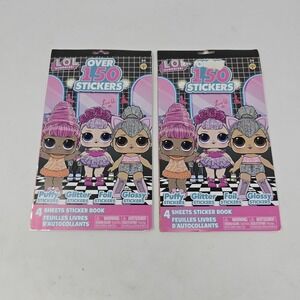 (Lot of 2) LOL Surprise 150 Stickers 4 Sheet Sticker Book Party Favors